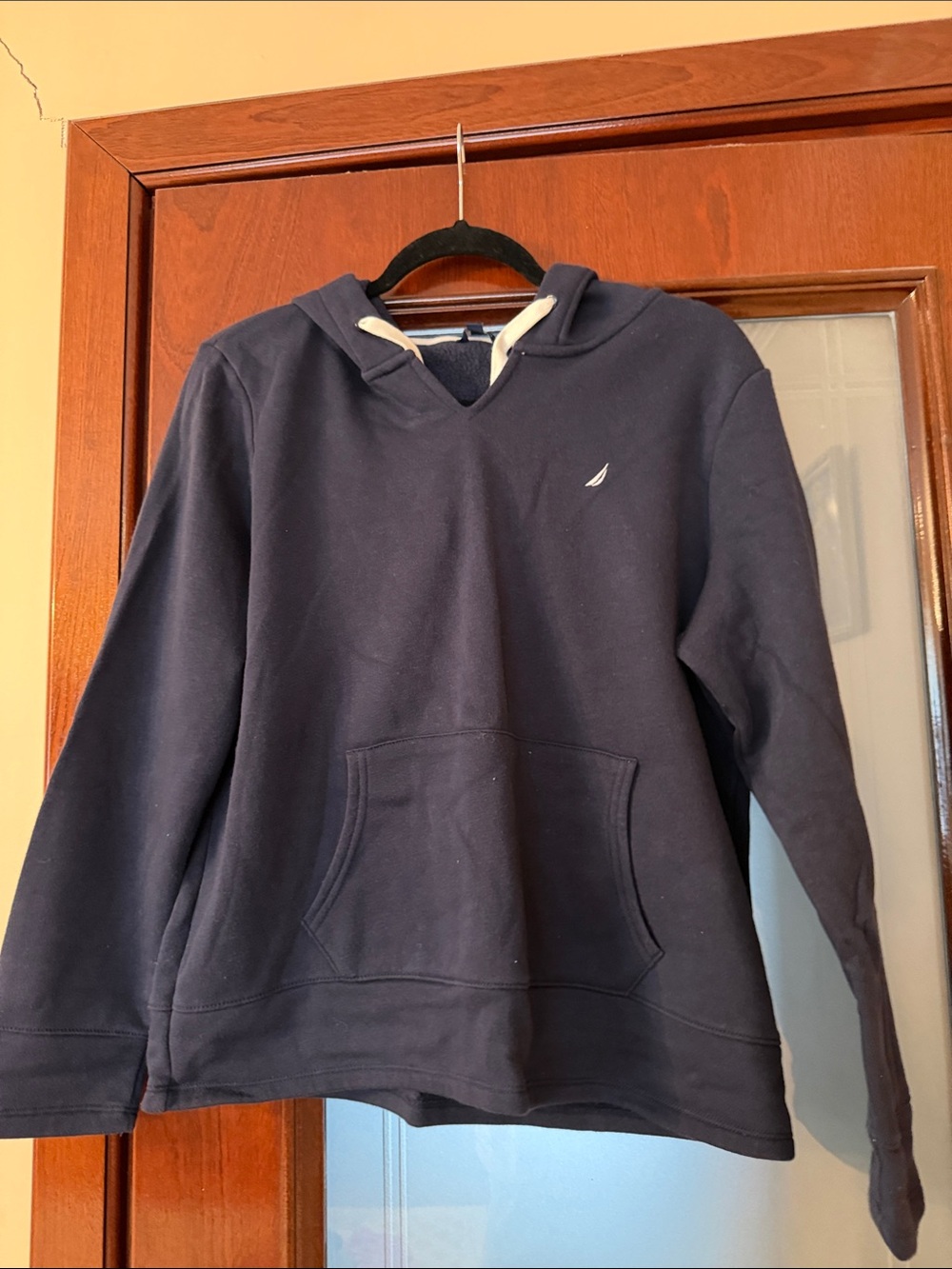 Nautica Navy Hooded Pullover with Kangaroo Pocket